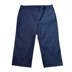Attention Capri Dress Pant Modern Fit WMNS 14 Navy Pinstripe Cotton Blend Casual